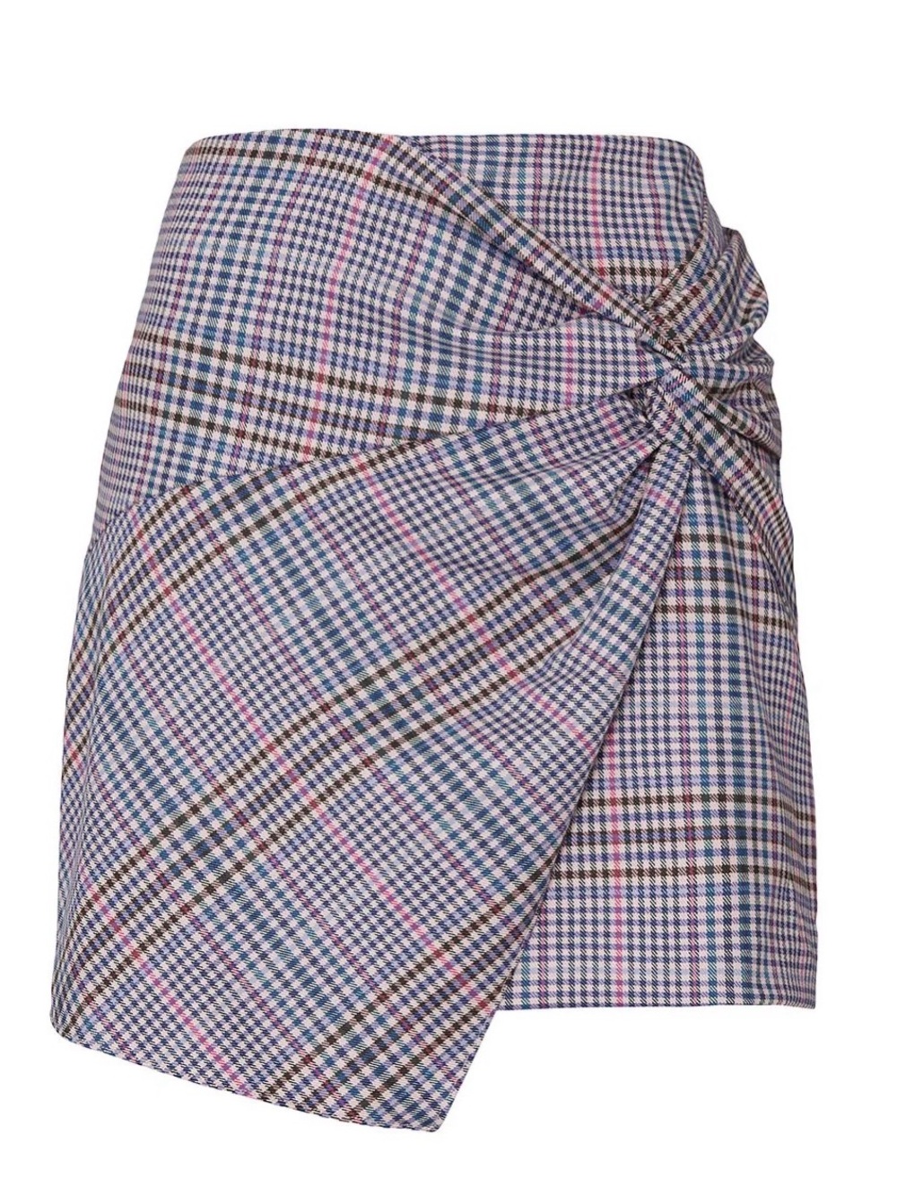Parker Plaid Asymmetrical Mini Skirt | Blue Pink Brown | Preppy Chic